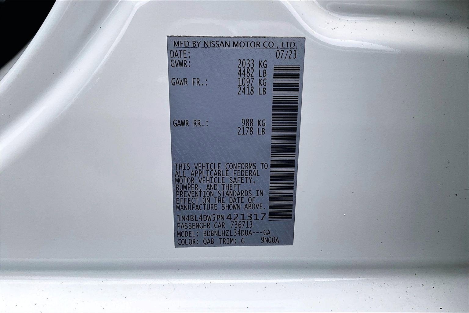 2023 Nissan Altima 2.5 SV