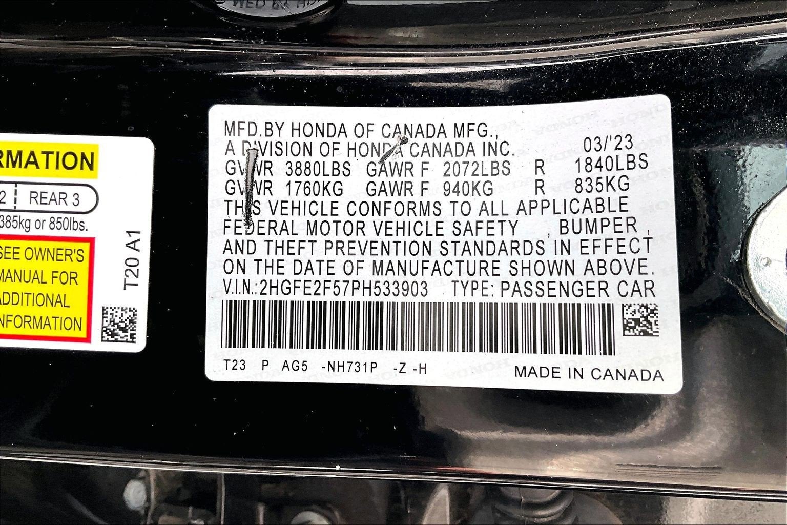 2023 Honda Civic Sedan Sport