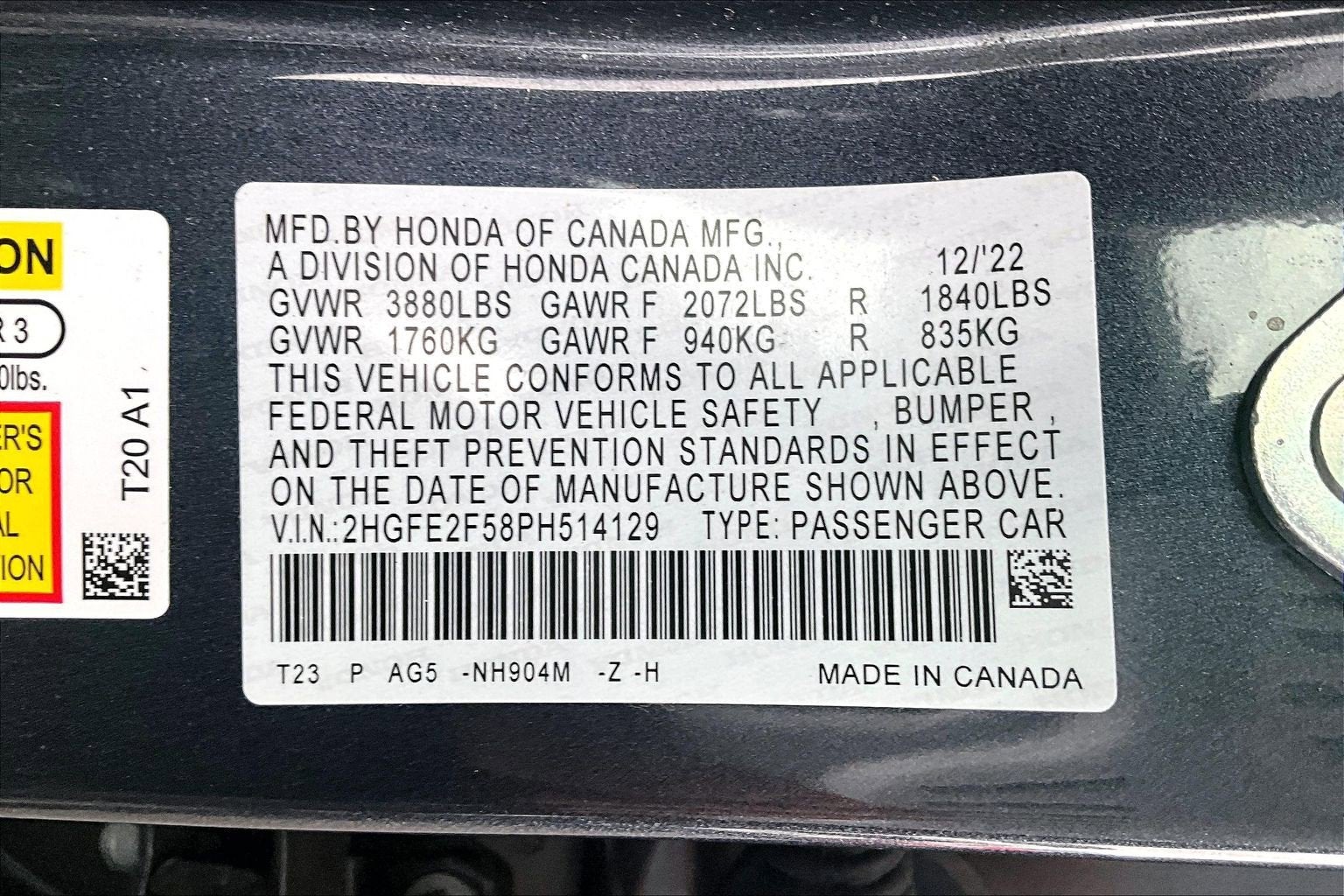 2023 Honda Civic Sedan Sport