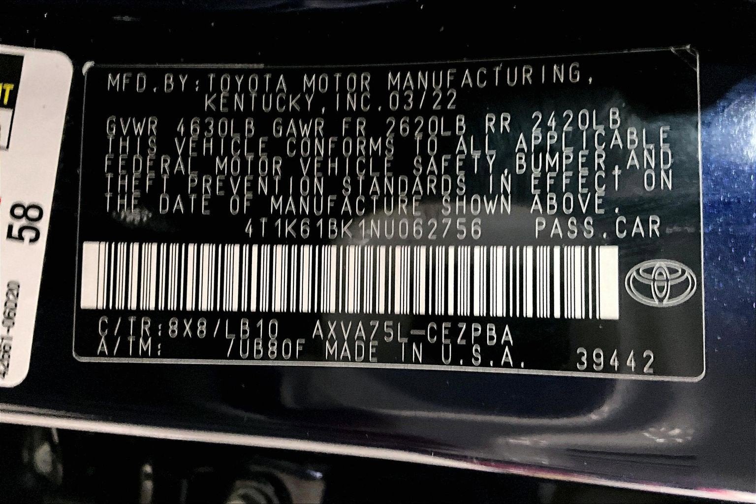 2022 Toyota Camry XSE