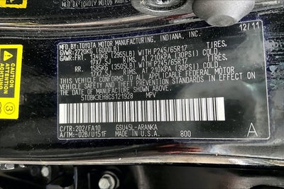 2012 Toyota Highlander 4WD 4dr V6 (Natl)