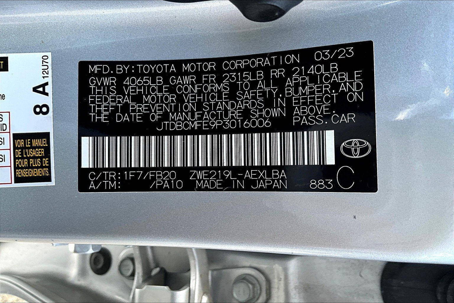 2023 Toyota Corolla Hybrid LE