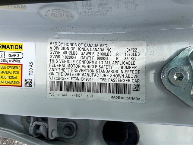 2022 Honda Civic Sedan EX