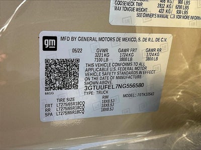 2022 GMC Sierra 1500 4WD Crew Cab Short Box AT4X