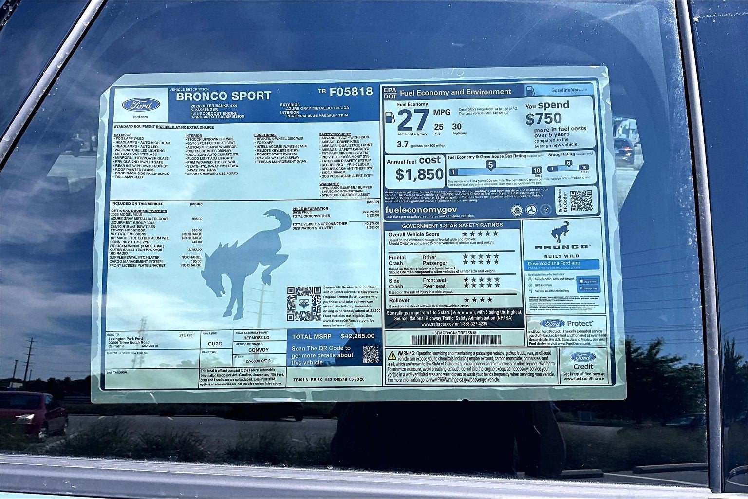 2026 Ford Bronco Sport Outer Banks