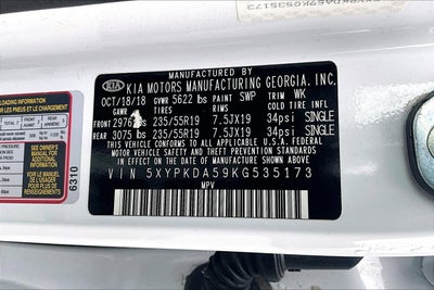 2019 Kia Sorento 3.3L SX