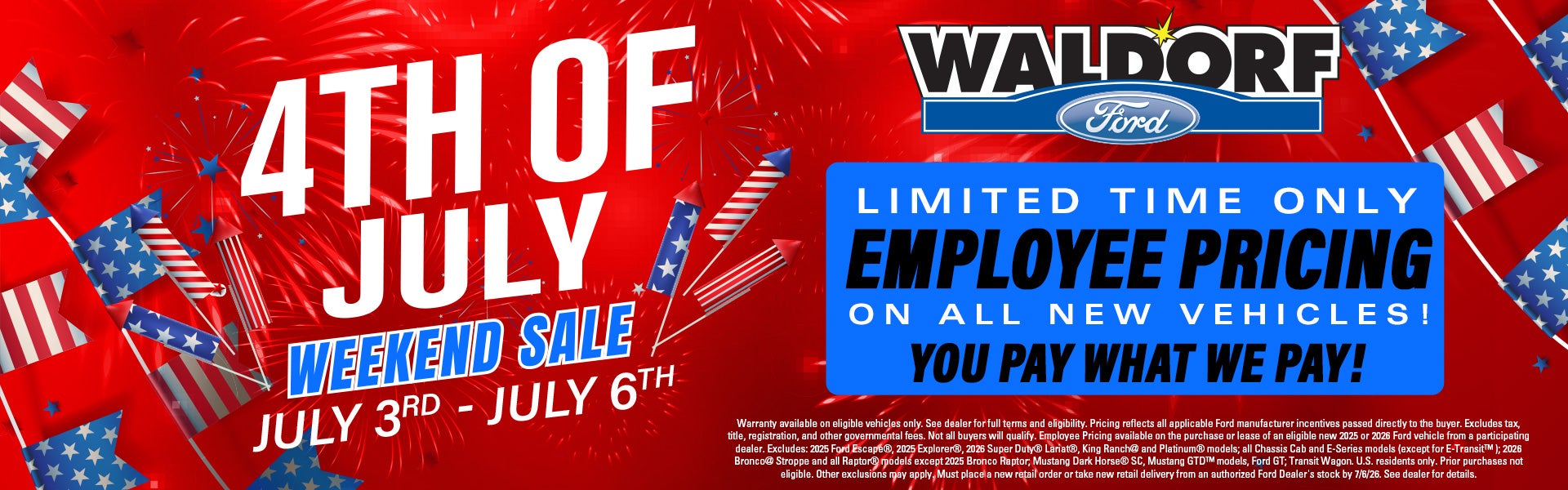 4th of July Weekend Sale