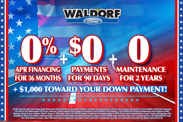 0% APR + $0 payments + 0 maintenance