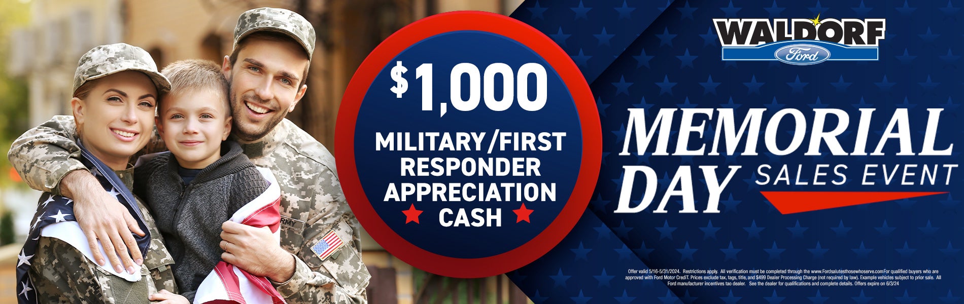 $1,000 Military/First Responder Appreciation Cash!