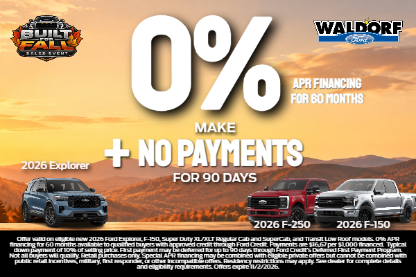 0% APR + No Payments for 90 Days
