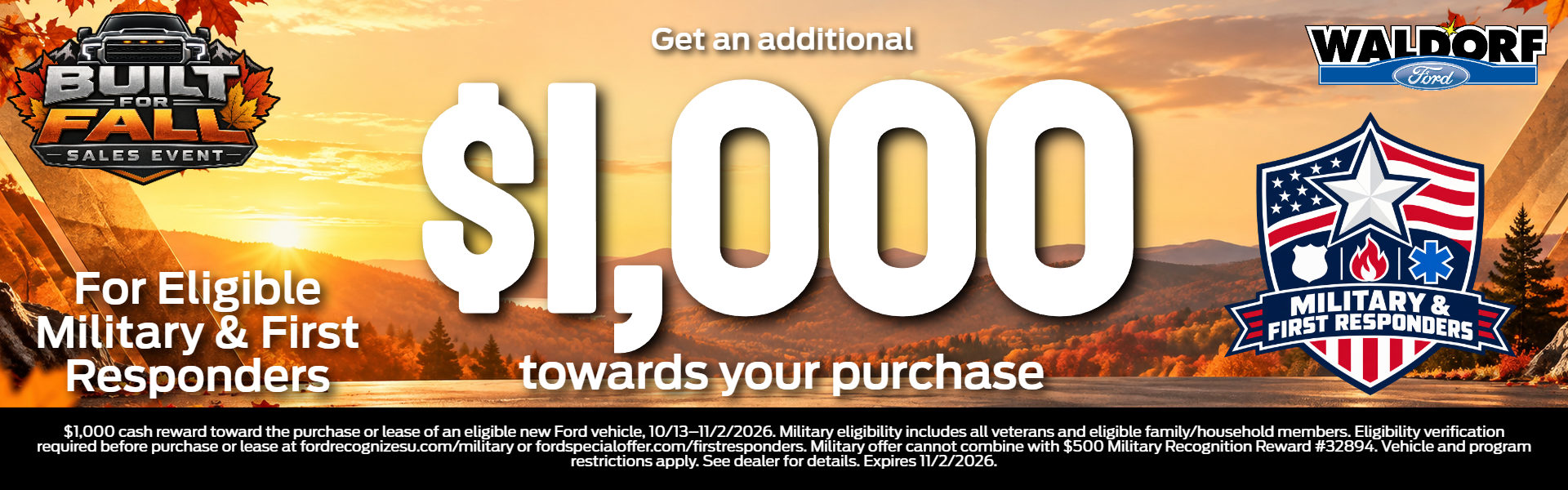 Military & First Responders get $1,000 towards your purchase