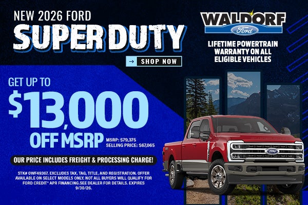 Get up to $13,000 off MSRP on a new 2026 Super Duty